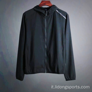 Sottile giacca da giacca a vento in poliestere con zip up sport